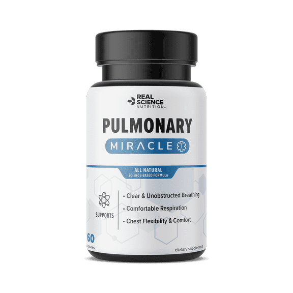 Real Science Nutrition Pulmonary Miracle Support for Respiratory Health and Comfort 60 Count