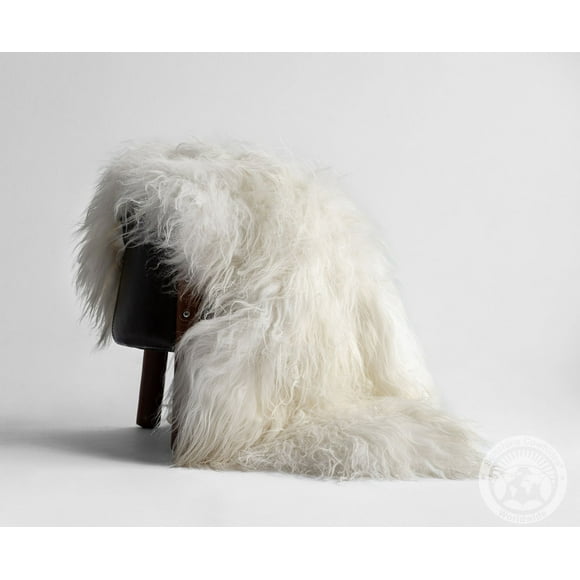 Real Sheepskin Rug, Natural White - Long Hair