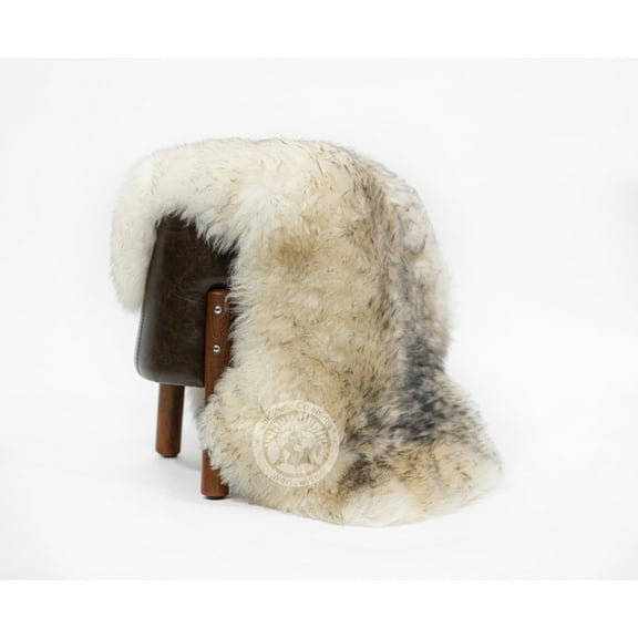 Real Sheepskin Rug, Tipped Grey