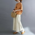 thumbnail image 1 of Real Shot Spot 2024 Summer New Artistic Retro Versatile round Neck Top Cotton and Linen Large Size Women's Shirt, 1 of 6