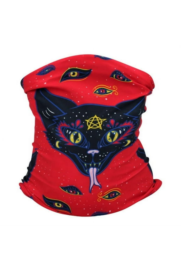 Neck Gaiter/Balaclava/Magic Scarf Headband & Face Mask for Men, WomenBaphomet's Cat