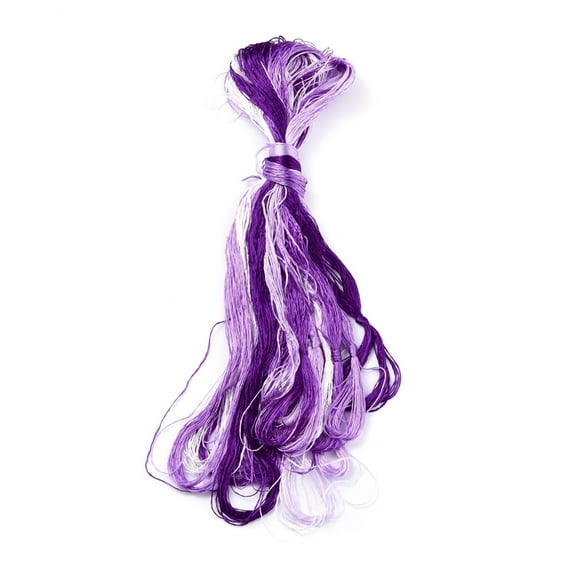 Real Silk Embroidery Threads Friendship Bracelets String 8 Colors Gradient color Dark Violet 1mm 20m/bundle 8 bundles/set