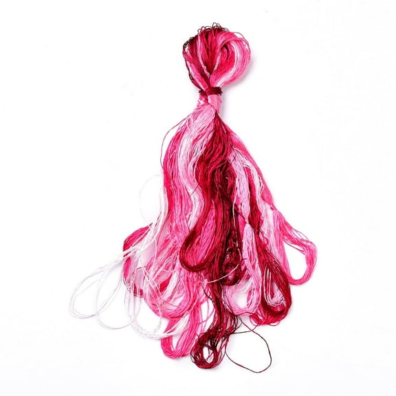Real Silk Embroidery Threads Friendship Bracelets String 8 Colors Gradient color Red 1mm 20m/bundle 8 bundles/set