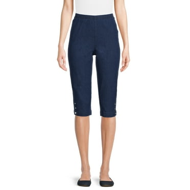 Real Size Women's 17" Pull On Stretch Bling Capri