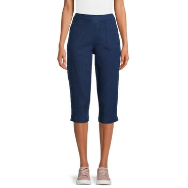 Real Size Women's 19" Pull On 2 Pocket Stretch Capri