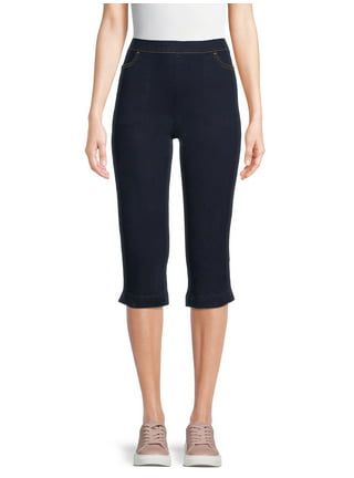 Style & Co Womens Petite Pull-On Capri Pants (10 Petite, Deep Black)