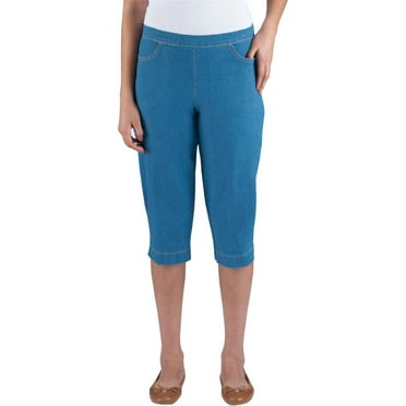 Real Size Women's 19" Pull On 2 Pocket Stretch Capri