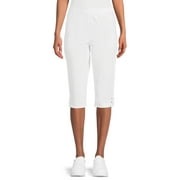 REALSIZE Real Size Women's Pull On Grommet Stretch Capri Pants, 17”