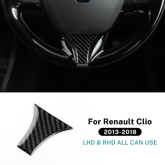 Real Soft Carbon Fiber Car Steering Wheel Button Frame Panel Sticker For Renault Clio 4 2013 2014 2015 2016 2017 2018 LHD RHD.