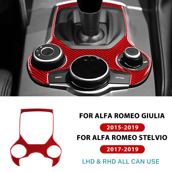 Real Soft Carbon Fiber For Alfa Romeo Giulia 952 2015-2019 Alfa Romeo Stelvio 949 2017-2019 Car Gear Shift Outer Panel Sticker.