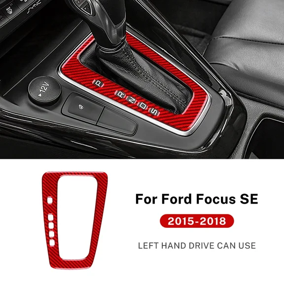 Real Soft Carbon Fiber For Ford Focus SE 2015 2016 2017 2018 LHD Car Gear Shift Panel Sticker Interior Trim Accessories.