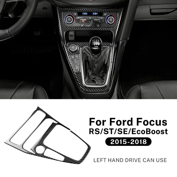 Real Soft Carbon Fiber For Ford Focus SE RS ST Ecoboost 2015 2016 2017 2018 Car Central Control Gear Shift Panel Sticker LHD RHD.