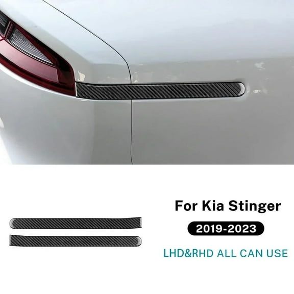 Real Soft Carbon Fiber For KIA Stinger 2019 2020 2021 2022 2023 LHD RHD Car Rear Brake Light Strip Sticker Trim Accessories.