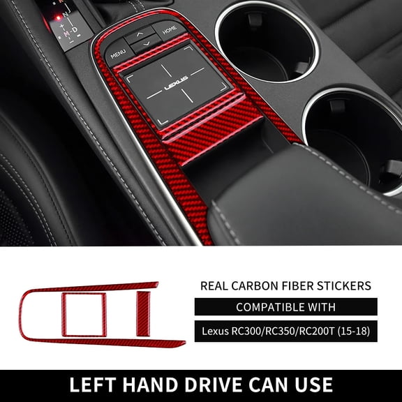 Real Soft Carbon Fiber For Lexus RC RCF RC300 RC300h RC350 RC200T 2015-2017 Gear Navigation Control Sticker Interior Accessories.
