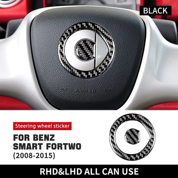 Real Soft Carbon Fiber For Mercedes Benz Smart 451 Fortwo 2008 2009 2010 2011-2015 Steering Wheel Cover Decoration Accessories.