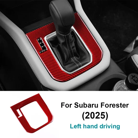 Real Soft Carbon Fiber For Subaru Forester 2025 Car Gear Shift Panel Sticker LHD Interior Trim Decoration Accessories.