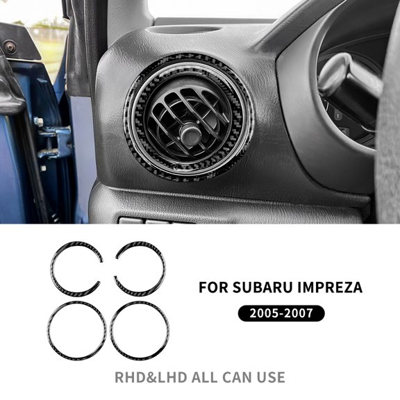 Real Soft Carbon Fiber For Subaru Impreza 2005 2006 2007 Air Outlet Frame Sticker Interior Accessories.
