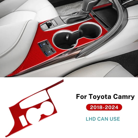 Real Soft Carbon Fiber For Toyota Camry 2018 2019 2020 2021 2022 2023 2024 LHD Car Gear Shift Panel Sticker Interior Accessories.