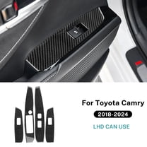 Real Soft Carbon Fiber For Toyota Camry XV70 2018 2019 2020 2021 2022 2023 2024 2025 LHD Car Door Window Button Sticker.