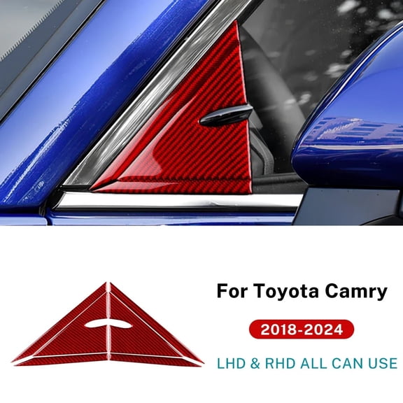 Real Soft Carbon Fiber For Toyota Camry XV70 2018 2019 2020 2021 2022 2023 2024 Car A-pillar Triangle Panel Trim Sticker LHD RHD.