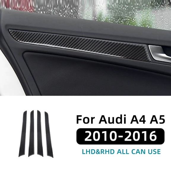 Real Soft Carbon Fiber Sticker For Audi A4 A5 B8 2010 2011 2012 2013 2014 2015 2016 RHD LHD Car Door Decor Panel Accessories.