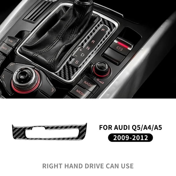 Real Soft Carbon Fiber Sticker For Audi A4 A5 Q5 2009 2010 2011 2012 2013 2014 2015 2016 Gear Shift Panel Interior Accessories.