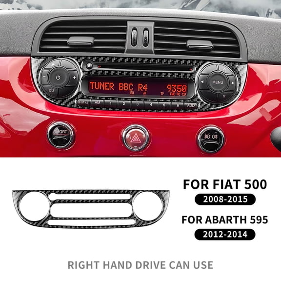 Real Soft Carbon Fiber Sticker For Fiat 500 2008-2013 2014 2015 For Fiat Abarth 595 2012 2013 2014 Car Center Console Air Outlet.