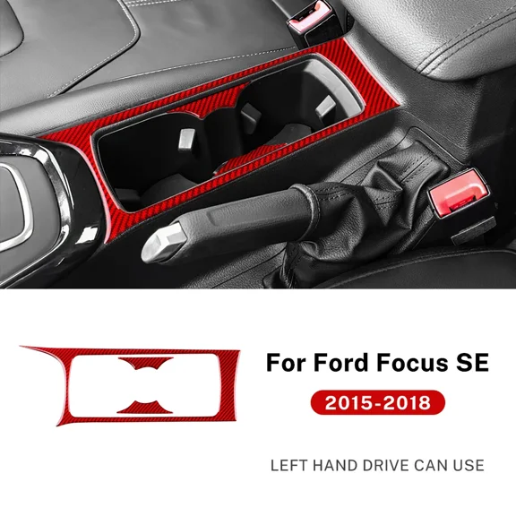 Real Soft Carbon Fiber Sticker For Ford Focus SE RS ST Ecoboost 2015 2016 2017 2018 LHD Car Gear Water Cup Panel Interior Trim.