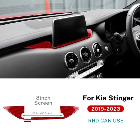 Real Soft Carbon Fiber Sticker For Kia Stinger 2019 2020 2021 2022 2023 LHD RHD Car Central Navigation Screen Trim Accessories.