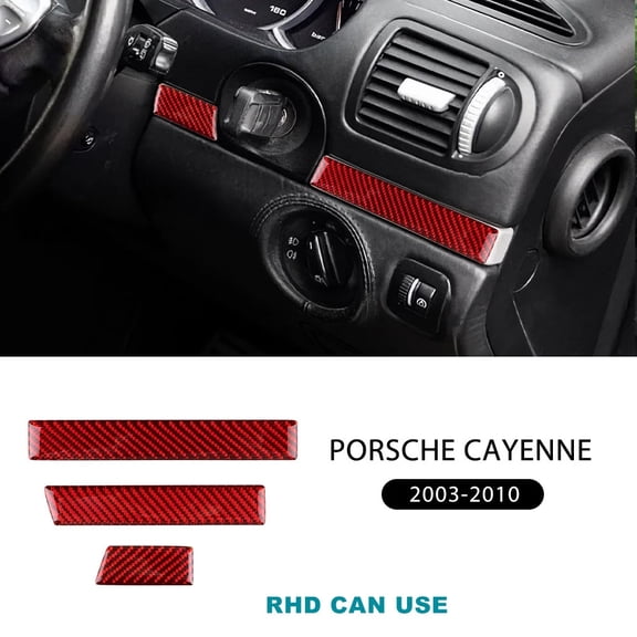 Real Soft Carbon Fiber Sticker For Porsche Cayenne 2003 2004 2005 2006 2007 2008 2009 2010 Door Decor Interior Car Accessories.