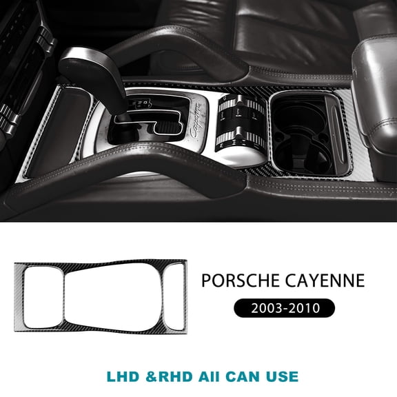 Real Soft Carbon Fiber Sticker For Porsche Cayenne 2003 2004 2005 2006 2007 2008 2009 2010 Gear Shift Panel Interior Accessories.