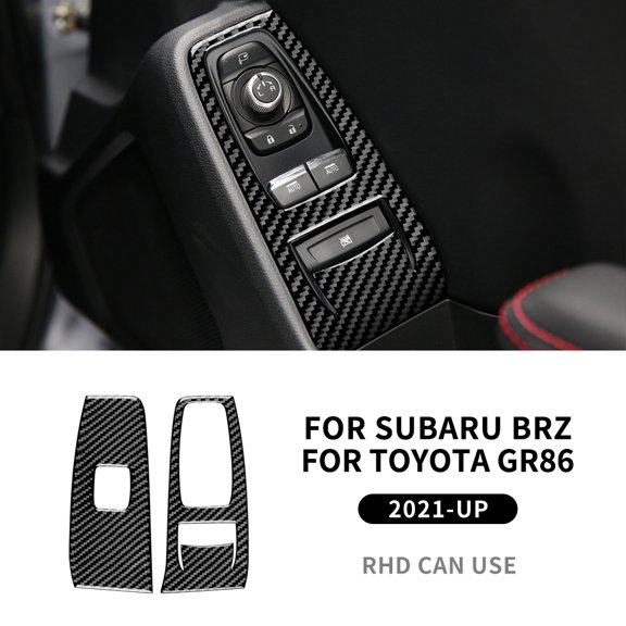 Real Soft Carbon Fiber Sticker For Subaru BRZ Toyota GR86 2021 2022 2023 2024 LHD RHD Car Door Window Button Panel Interior.