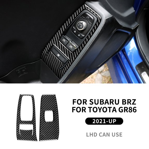 Real Soft Carbon Fiber Sticker For Subaru BRZ Toyota GR86 2021 2022 2023 2024 LHD RHD Car Door Window Button Panel Interior.