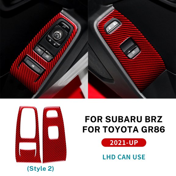 Real Soft Carbon Fiber Sticker For Subaru BRZ Toyota GR86 2021 2022 2023 2024 LHD RHD Car Door Window Button Panel Interior.