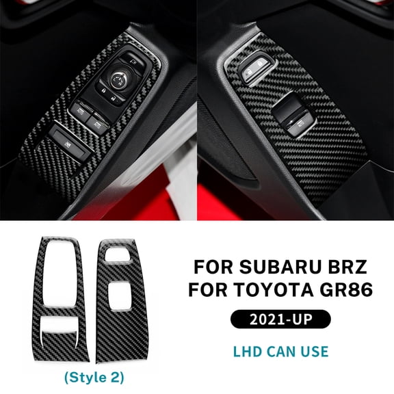 Real Soft Carbon Fiber Sticker For Subaru BRZ Toyota GR86 2021 2022 2023 2024 LHD RHD Car Door Window Button Panel Interior.
