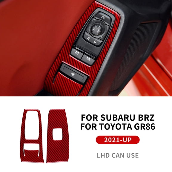 Real Soft Carbon Fiber Sticker For Subaru BRZ Toyota GR86 2021 2022 2023 2024 LHD RHD Car Door Window Button Panel Interior.