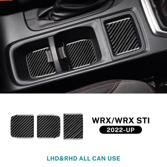 Real Soft Carbon Fiber Sticker For Subaru WRX/WRX STI 2022 2023 2024 Car RHD LHD Center Console Water Cup Interior Accessories.