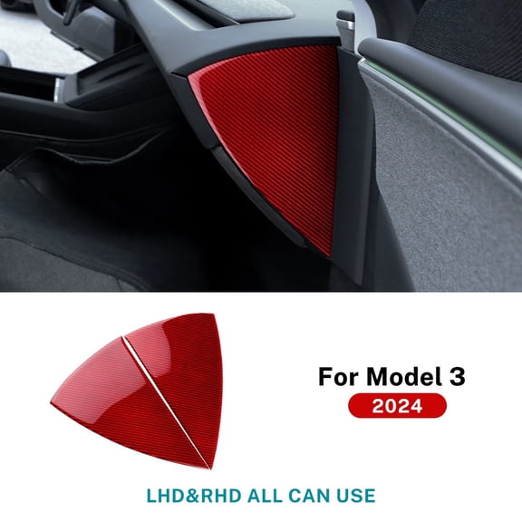 Real Soft Carbon Fiber Sticker For Tesla Model 3 Highland 2024 Car Front Door Slot Panel Interior Trim Decor Accessories