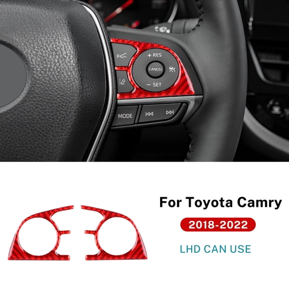 Real Soft Carbon Fiber Sticker For Toyota Camry 2018 2019 2020 2021 2022 For Avalon 2019-2022 LHD Car Steering Wheel Button Trim.