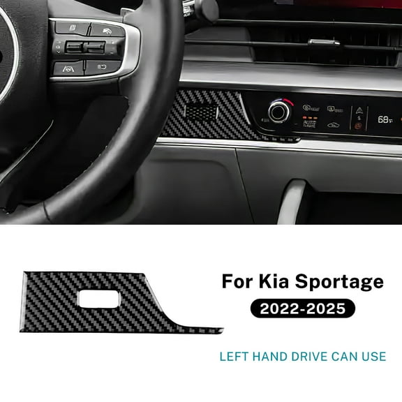 Real Soft Carbon Fiber Sticker LHD RHD Car Center Console Side Outlet Panel Accessories For Kia Sportage 2022 2023 2024 2025.