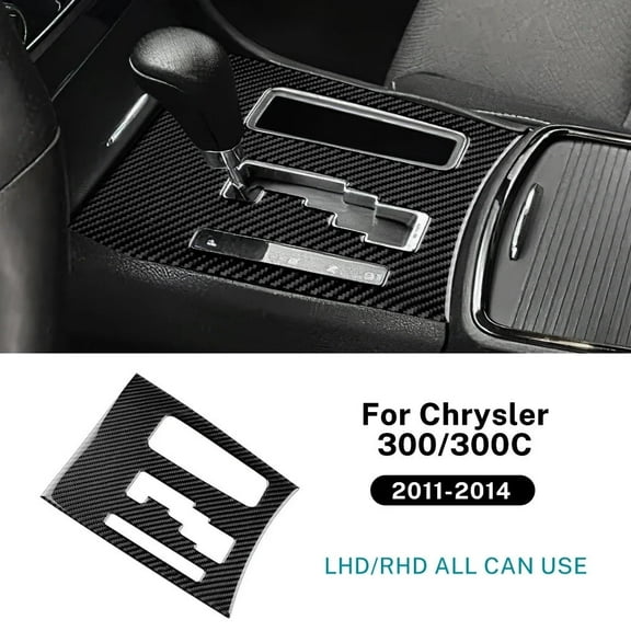 Real Soft Carbon Fiber Sticker LHD RHD Car Central Control Gear Panel Accessories For Chrysler 300 300C 2011 2012 2013 2014.