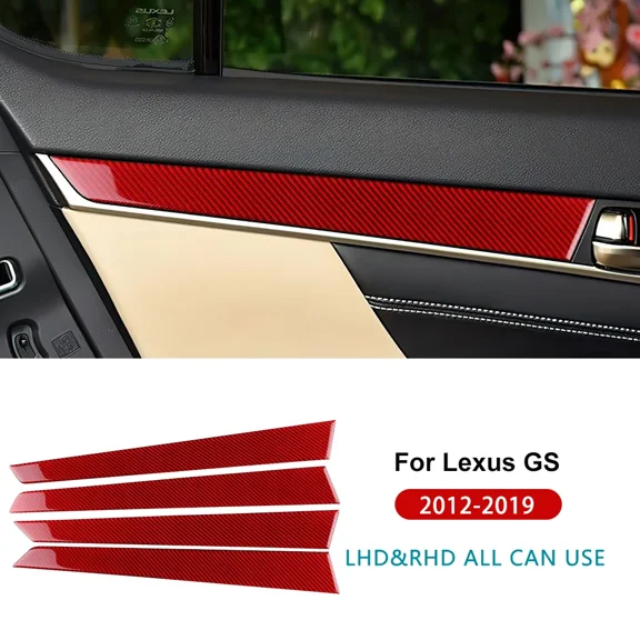 Real Soft Carbon Fiber Sticker LHD RHD Car Door Protect Panel Interior Trim For Lexus GS 2012 2013 2014 2015 2016 2017 2018 2019.