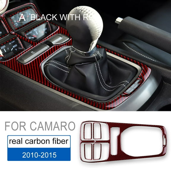Real Soft Carbon Fiber for Chevrolet Camaro 2010 2011 2012 2013 2014 2015 Accessories Interior Trim Car Gear Shift Panel Sticker.