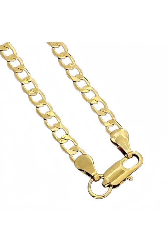 Real Solid 10k Yellow Gold Filled Necklace Italian, Link Chain 10K Solid Yellow Gold Cuban Link Chain Necklace for Women, 6.00MM, 28"