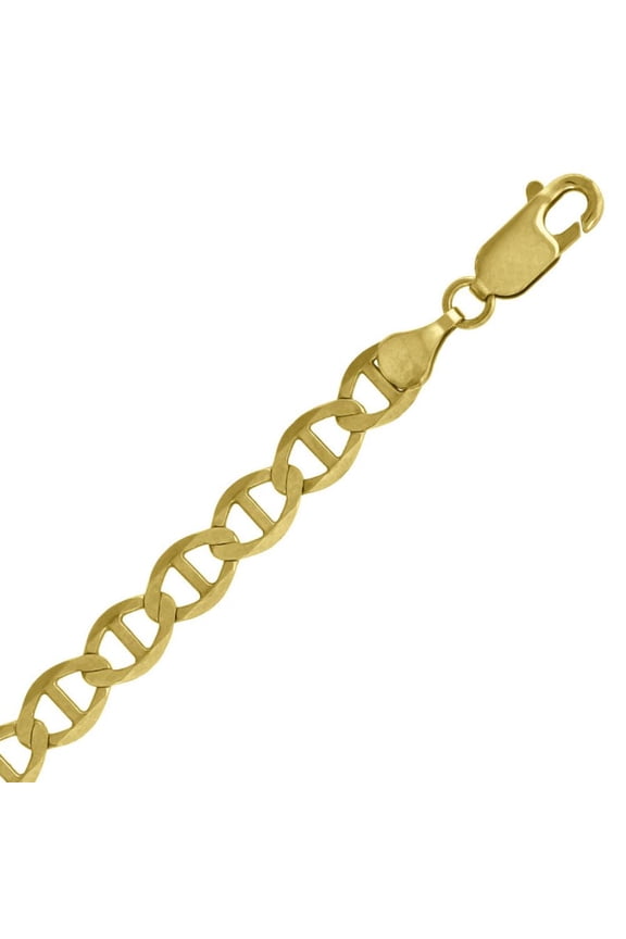 Real Solid 10k Yellow Gold Solid Mariner chain 5.0mm 18" Necklace Jewelry Female Unisex