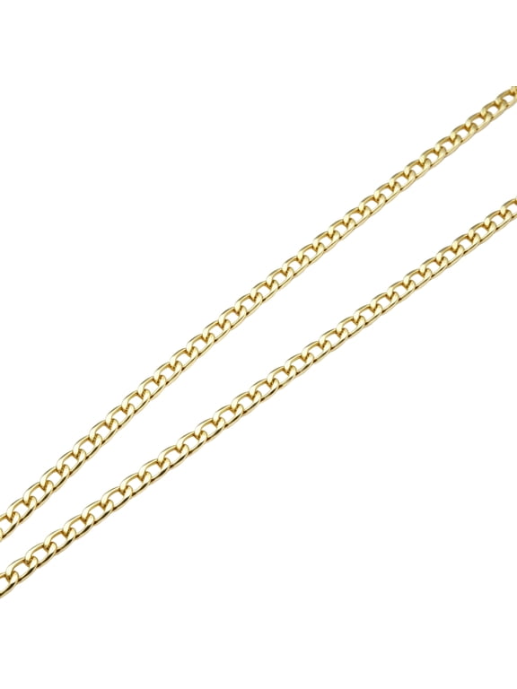 Real Solid 14k Yellow Gold Filled Necklace Italian, Link Chain 10K Solid Yellow Gold Cuban Link Chain Necklace for Women, 5.00MM, 18"