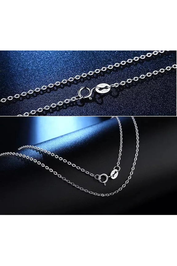 Real Solid 925 Sterling Silver Anchor Cable Chain Rolo Necklace 1.3Mm N1