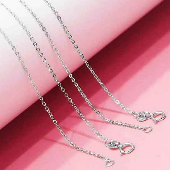 Real Solid 925 Sterling Silver Anchor Cable Chain Rolo Necklace Spring 1Mm N9