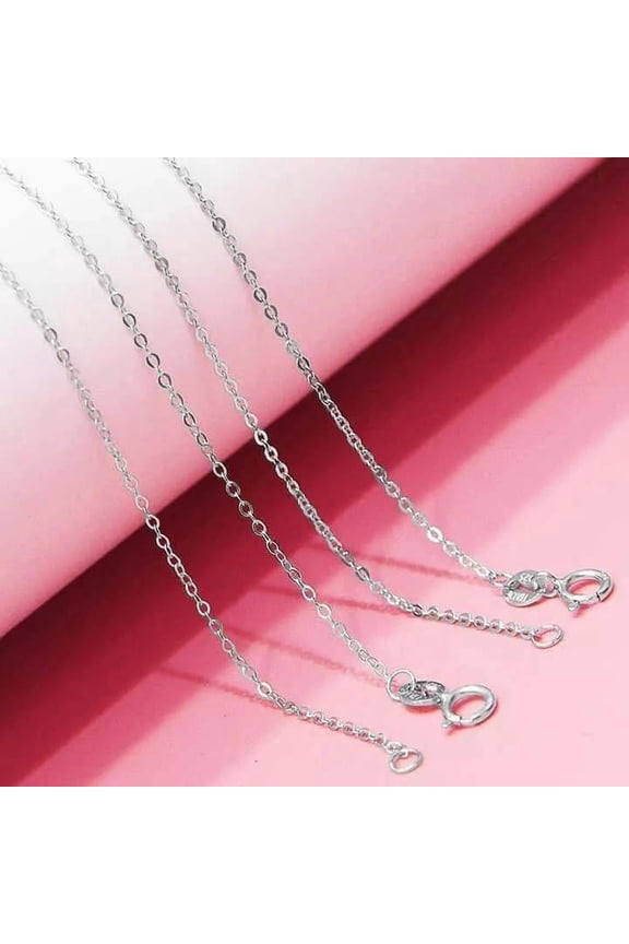Real Solid 925 Sterling Silver Anchor Cable Chain Rolo Necklace Spring 1Mm N9