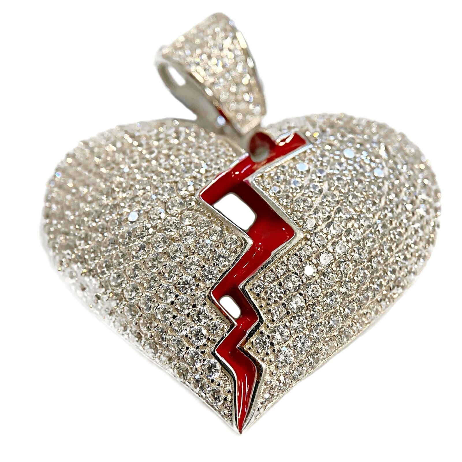 Real diamond clearance broken heart pendant